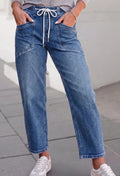 Drawstring Barrel Jeans