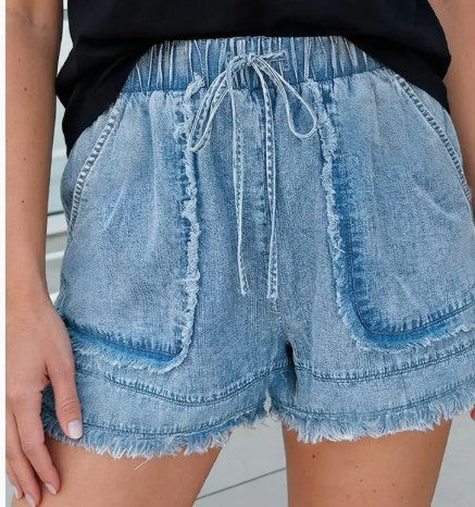 Frayed Denim Shorts