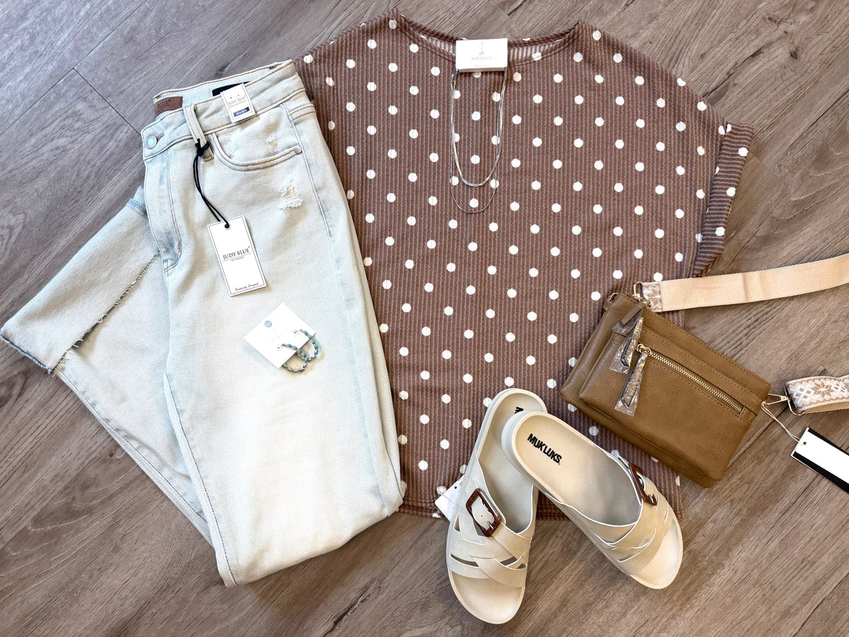 Polka Dot Short Sleeve Top