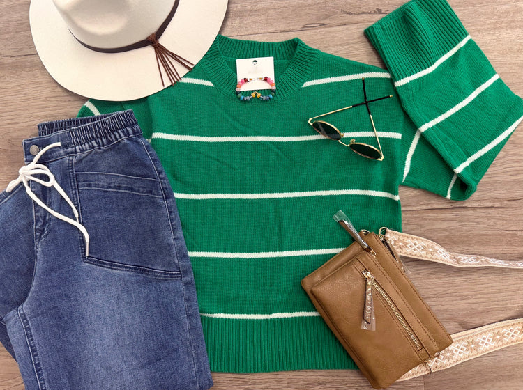 Green Stripe Sweater