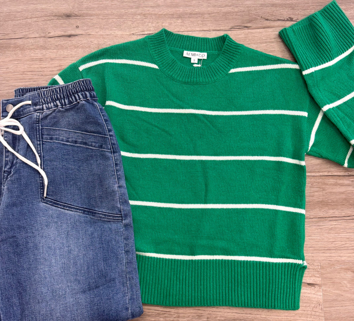 Green Stripe Sweater