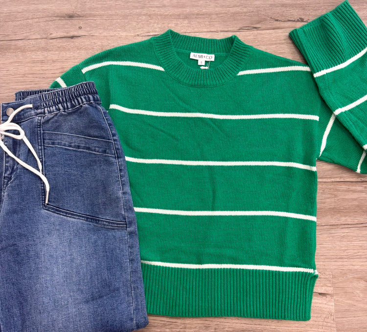 Green Stripe Sweater
