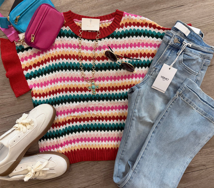 Colorful Textured Sweater