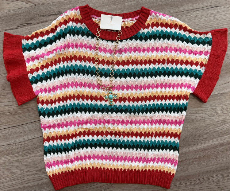 Colorful Textured Sweater